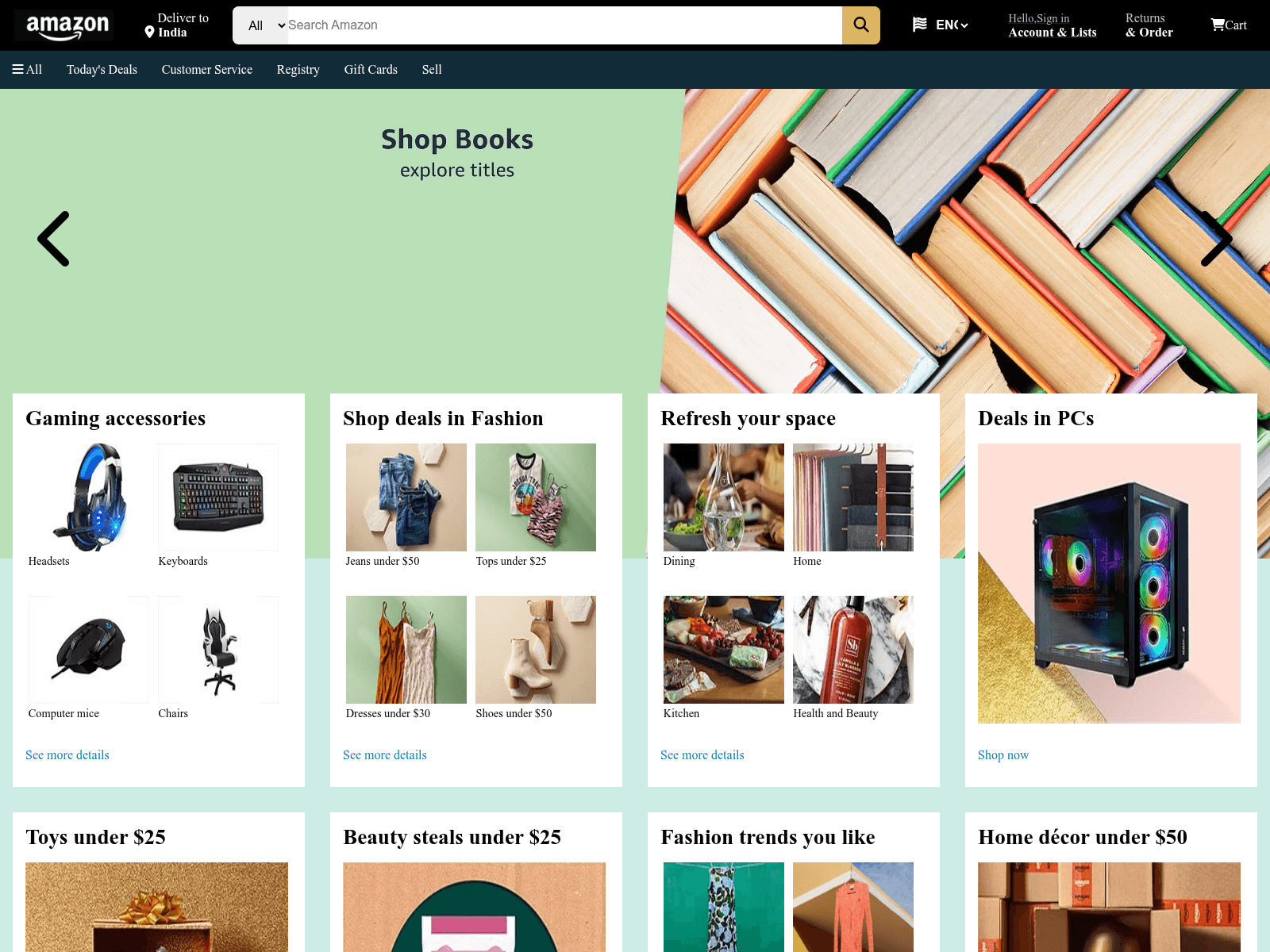 Screenshot of amazon-clone-lilac-two.vercel.app