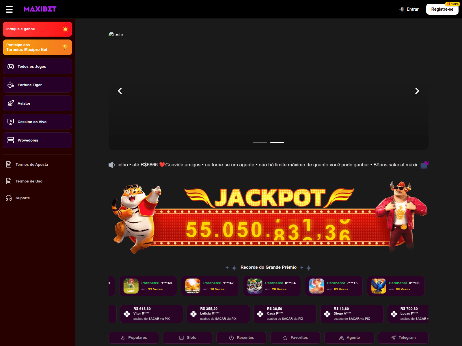 Screenshot of maxipro.bet