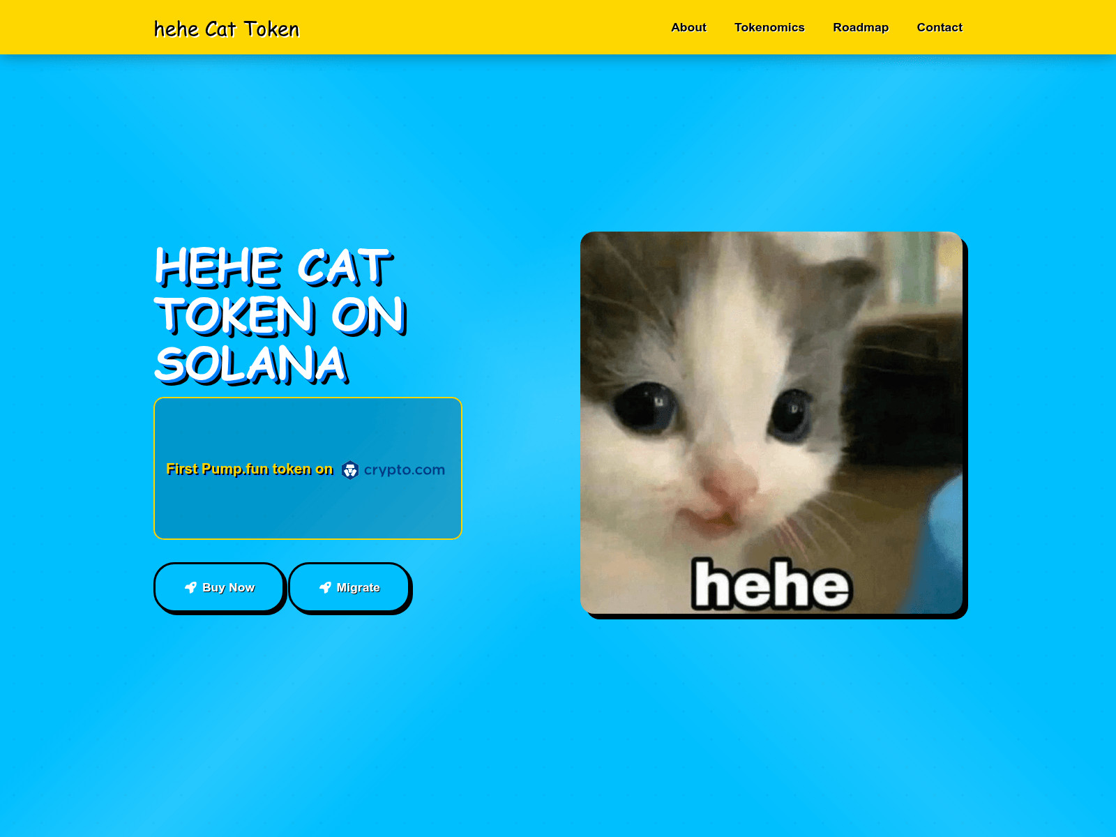 Screenshot of hehecatmigration.world