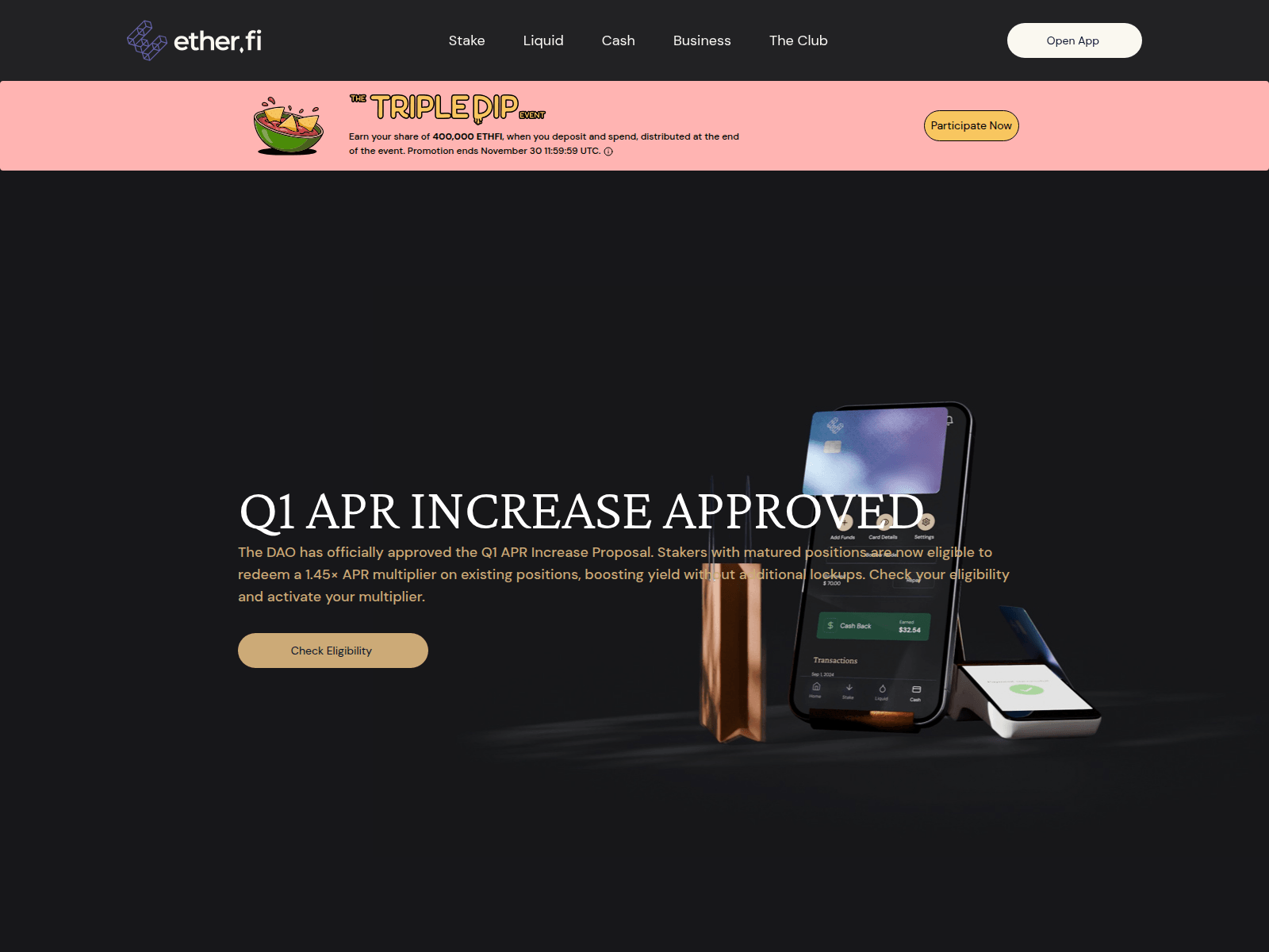 Screenshot of multiplier-ether.com/proposal/apr