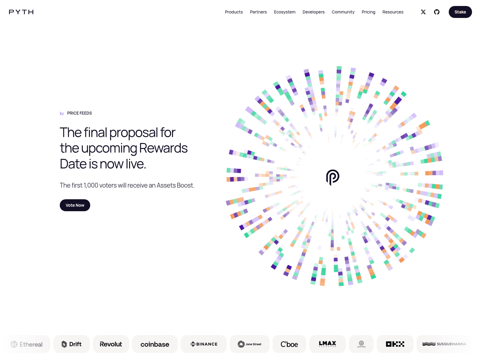 Screenshot of enter-pyth.xyz/vote