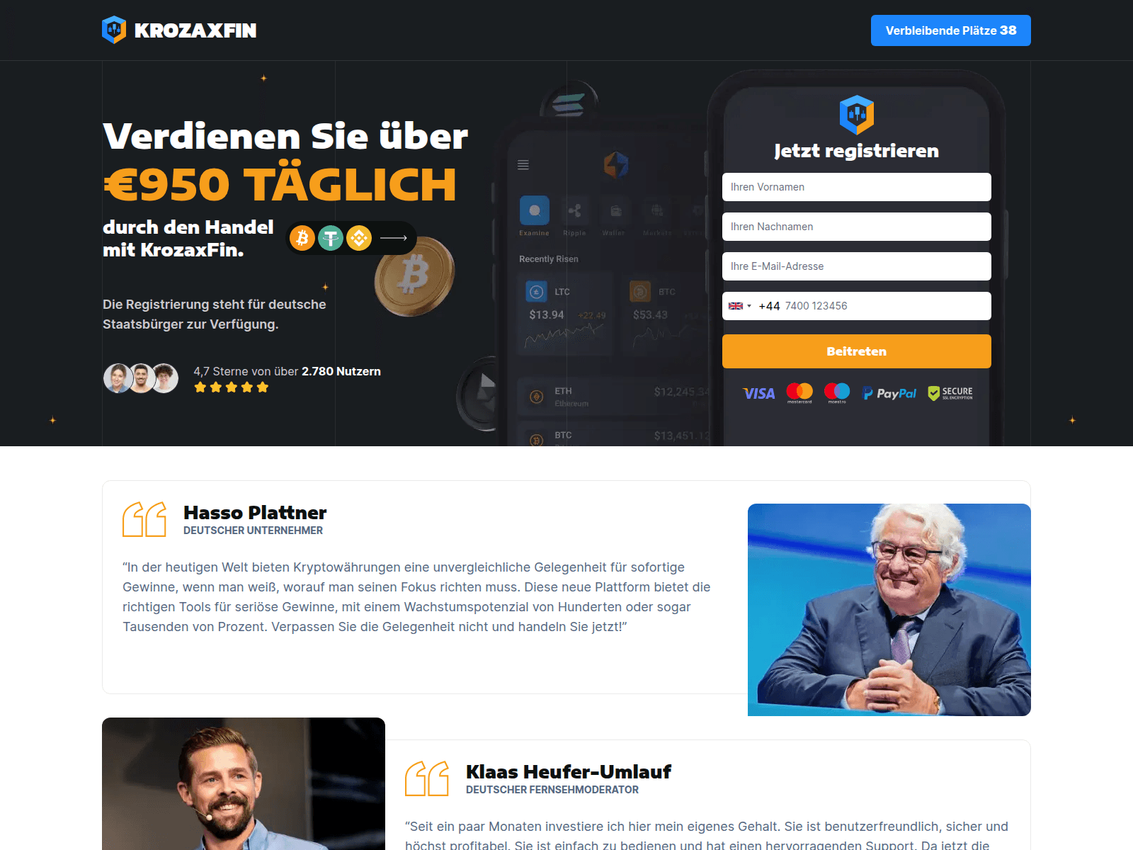 Screenshot of krozaxfin.com