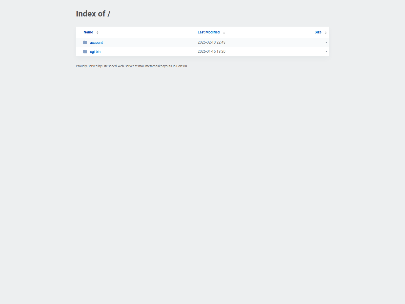 Screenshot of mail.metamaskpayouts.io
