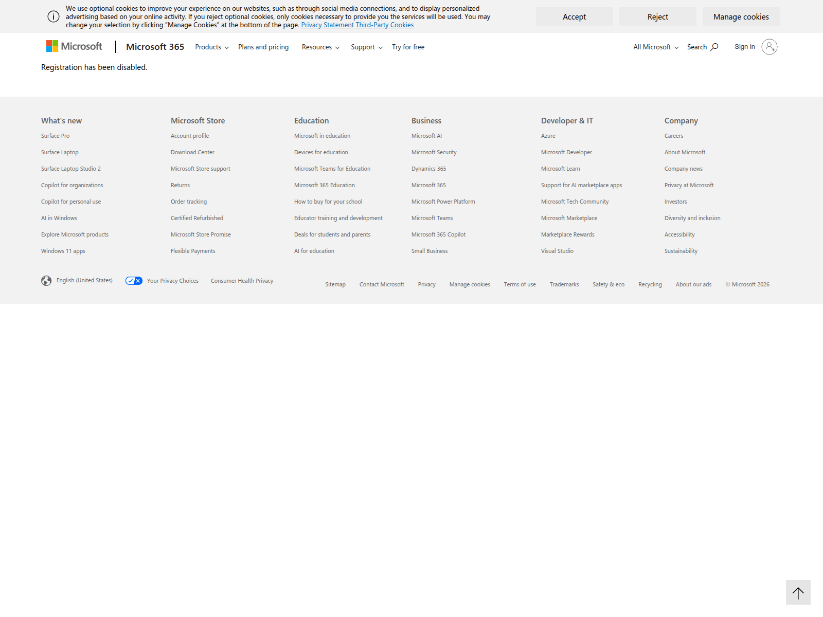 Screenshot of m365stage.wpengine.com