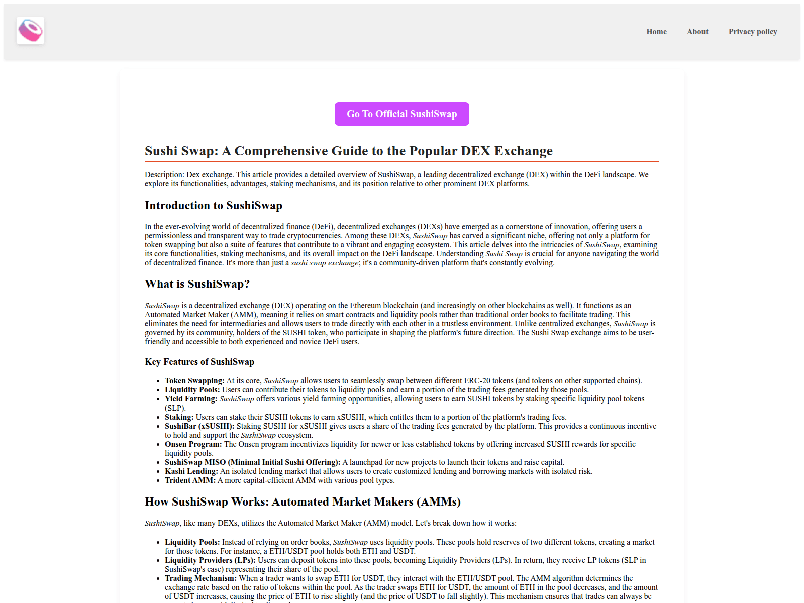 Screenshot of sushi-exch.cc