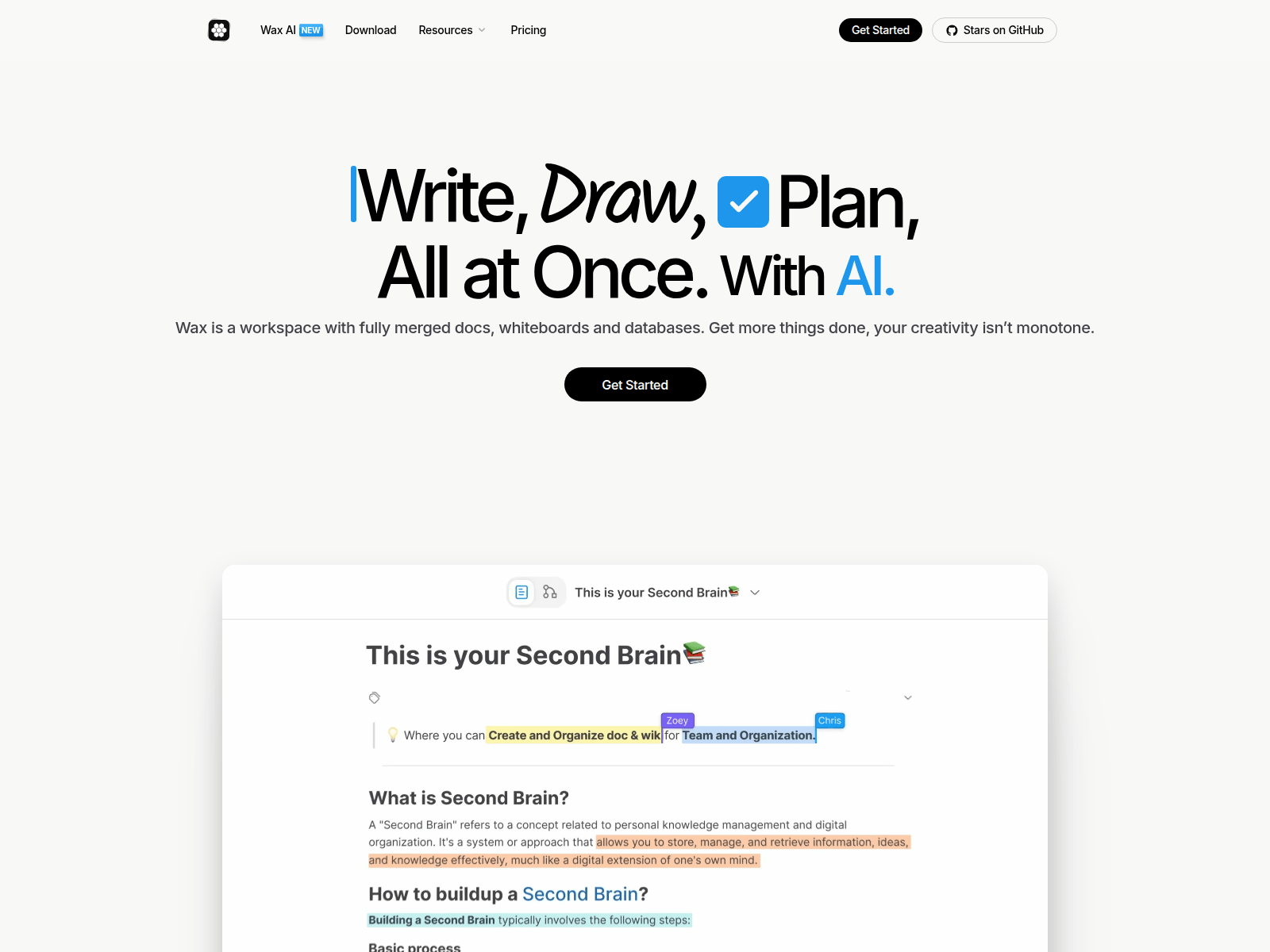 Screenshot of waxai.app