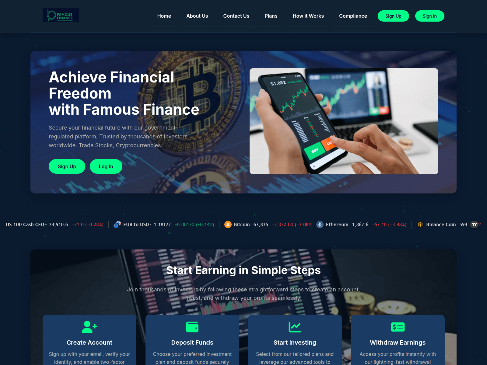 Screenshot of famousfinance.net