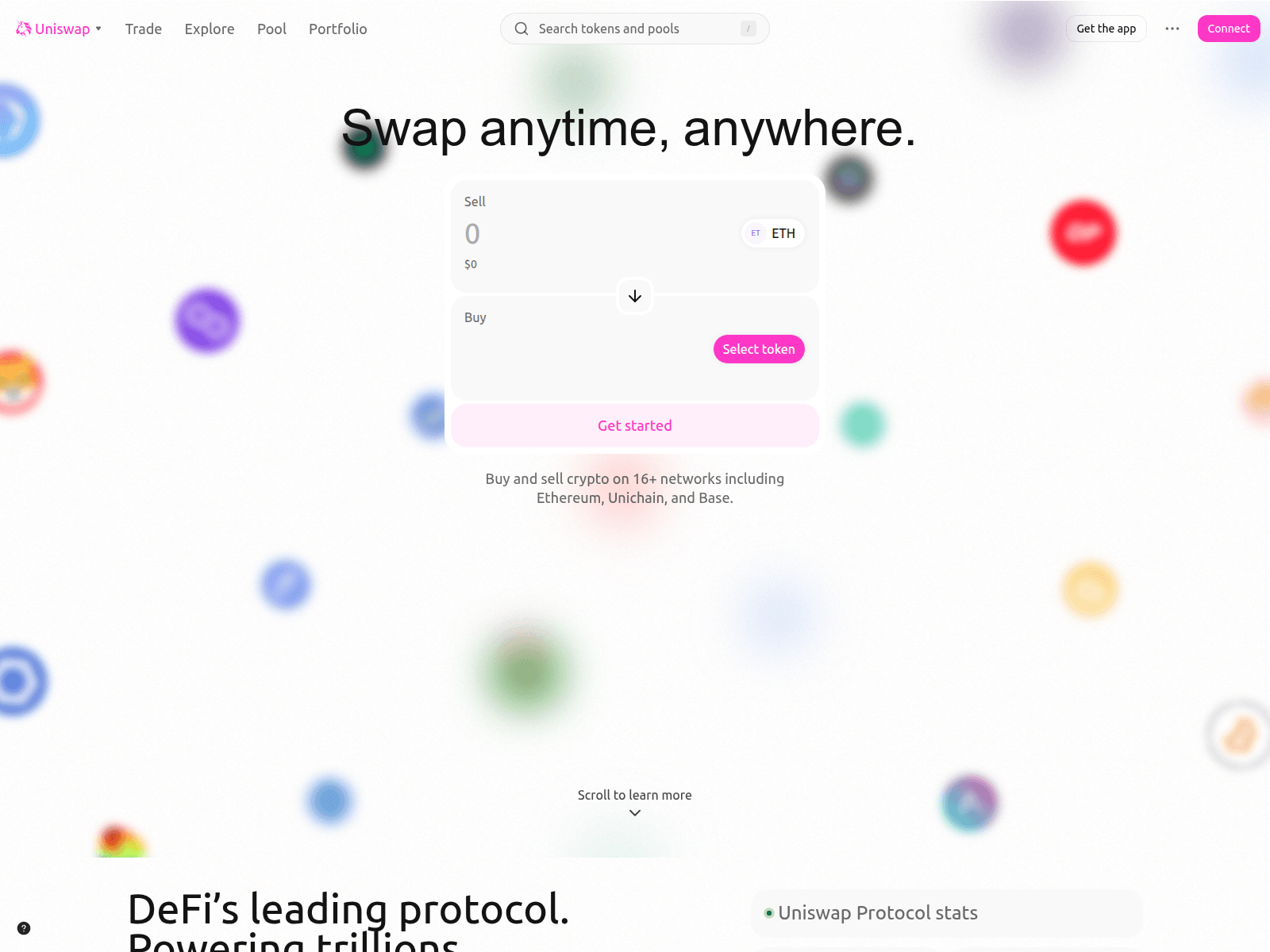 Screenshot of uniswap.testnet.exo-chain.com