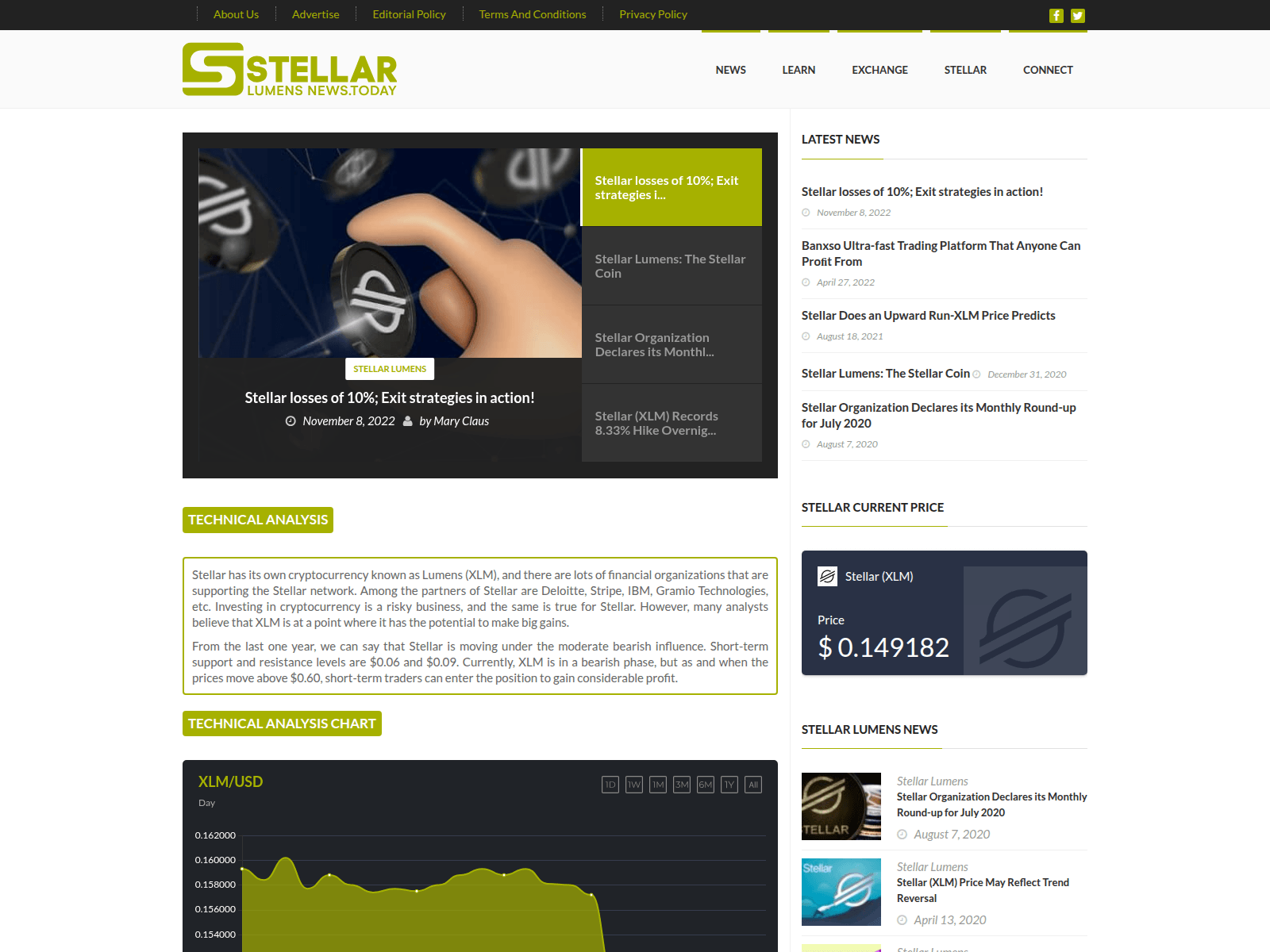 Screenshot of stellarlumensnews.today.hvacdigitalmarketingninja.com