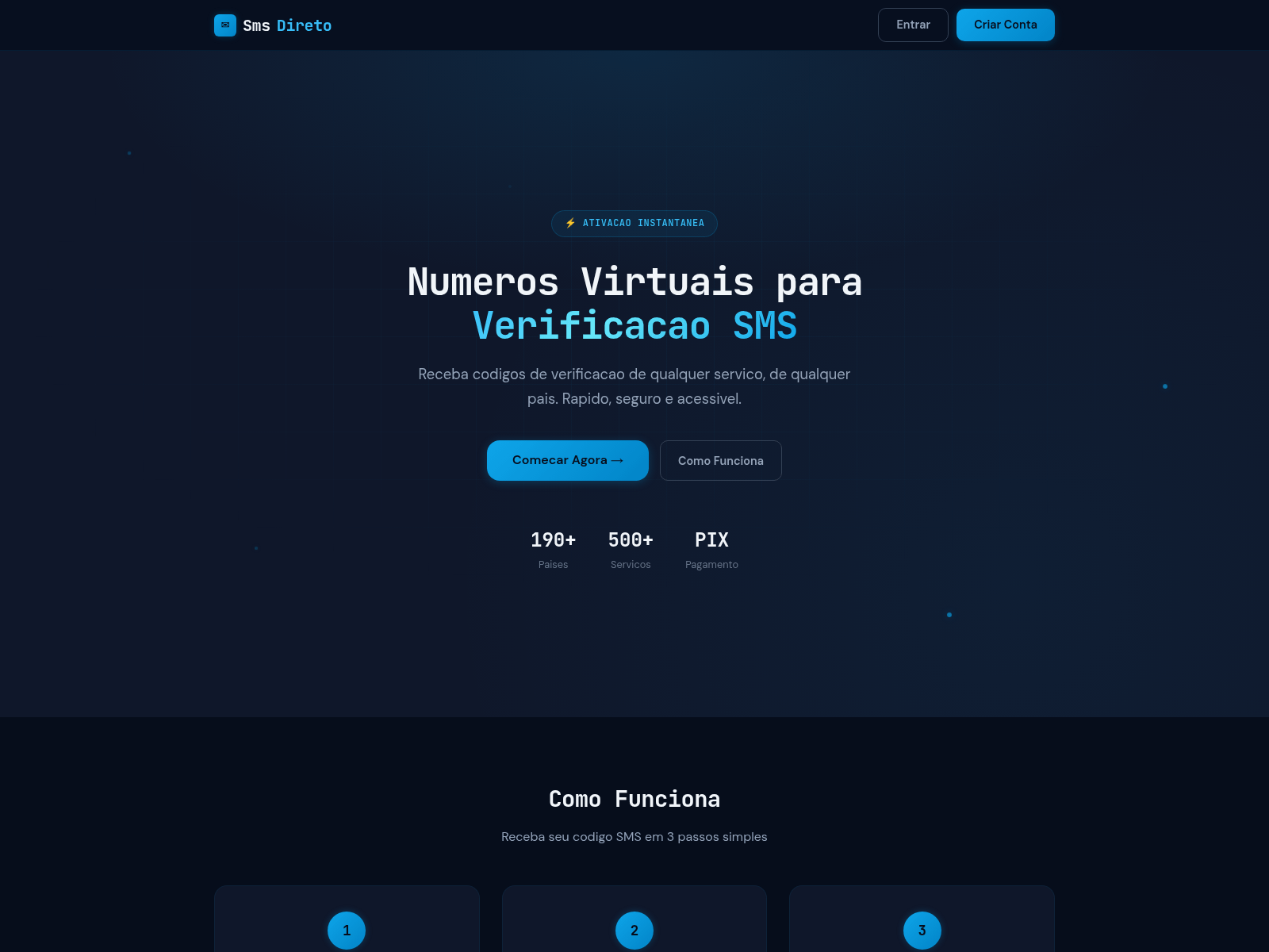 Screenshot of smsdireto.cfd