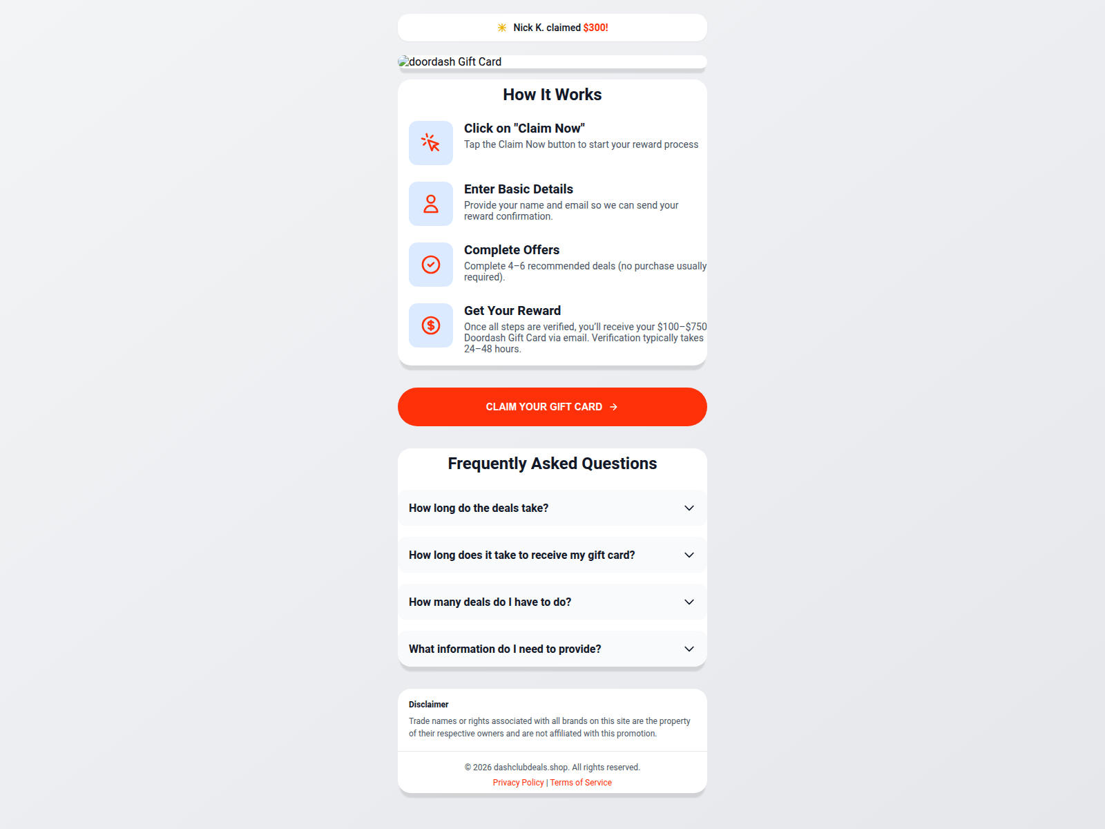 Screenshot of dashclubdeals.com