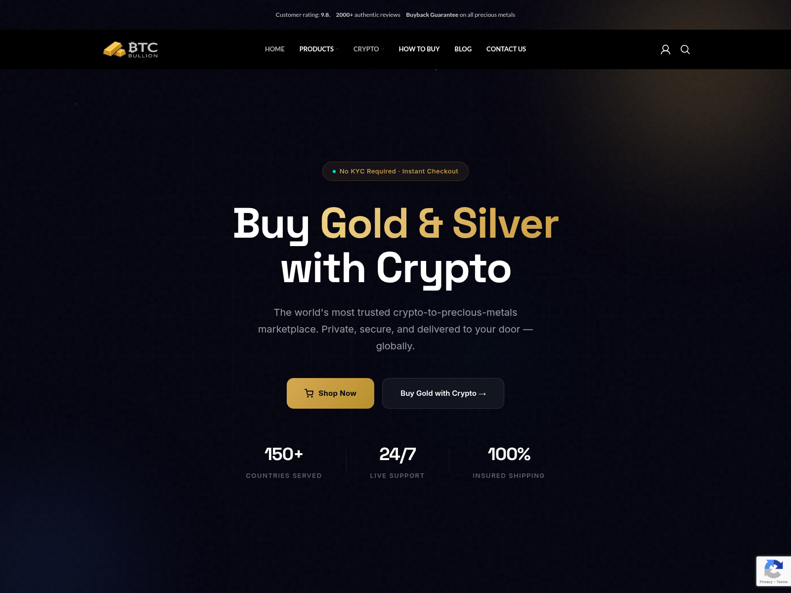 Screenshot of btcbullions.com