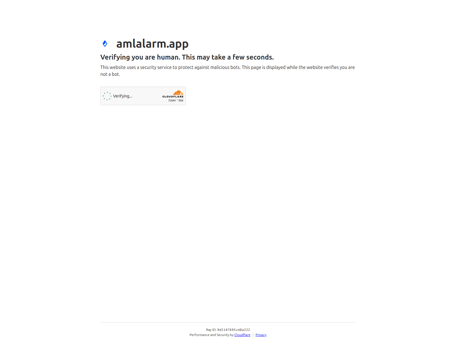 Screenshot of amlalarm.app