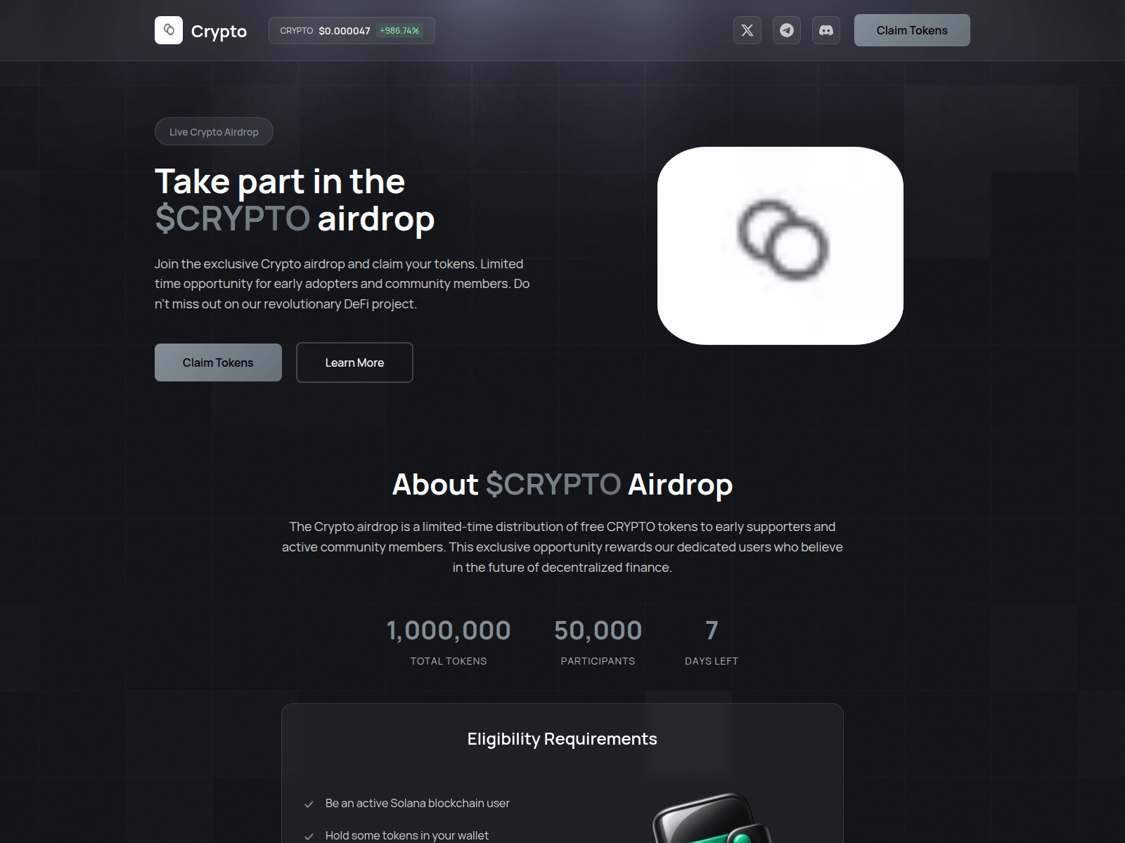 Screenshot of crypto.solwarp.cc