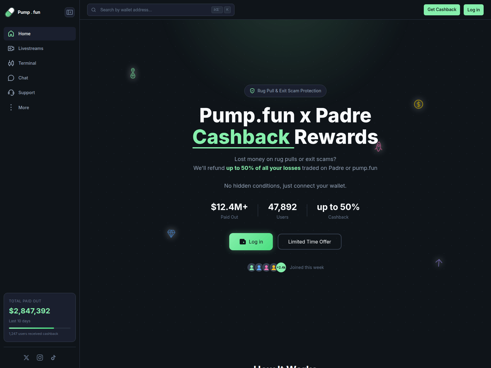 Screenshot of cashback-padre.gg