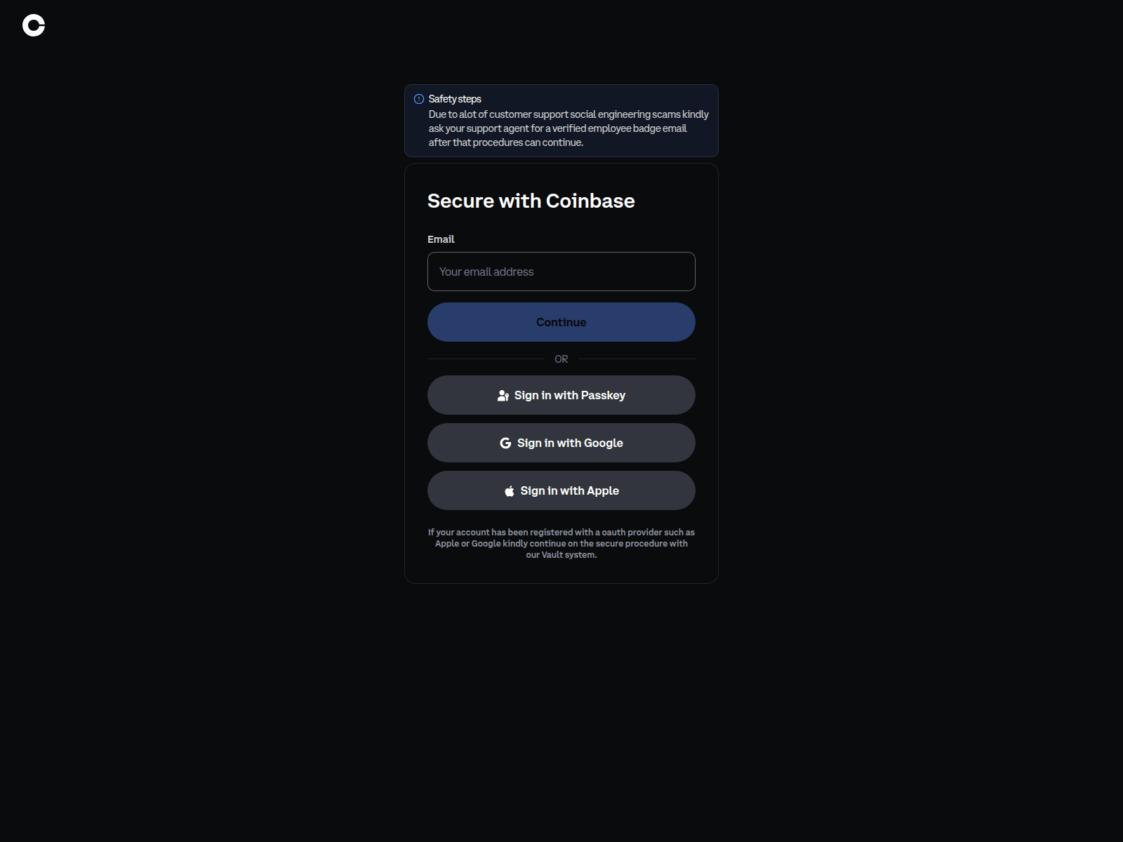 Screenshot of 857644coinbase.com