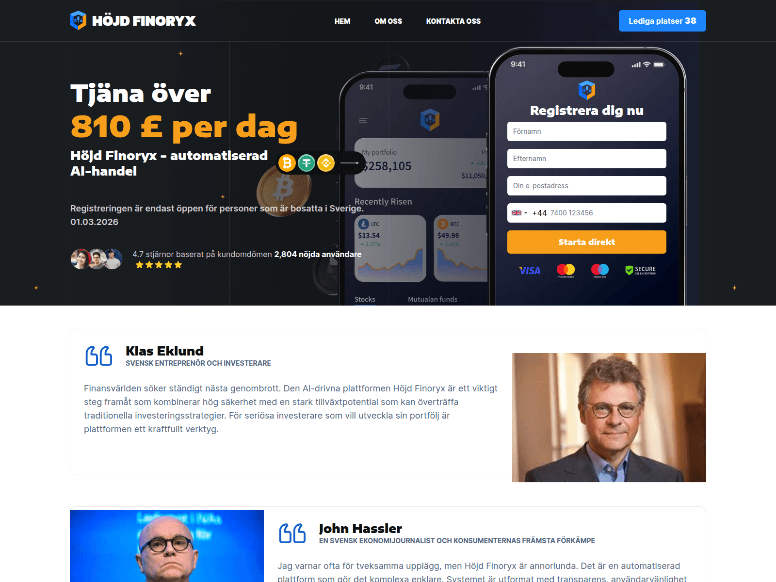 Screenshot of hojd-finoryx.com