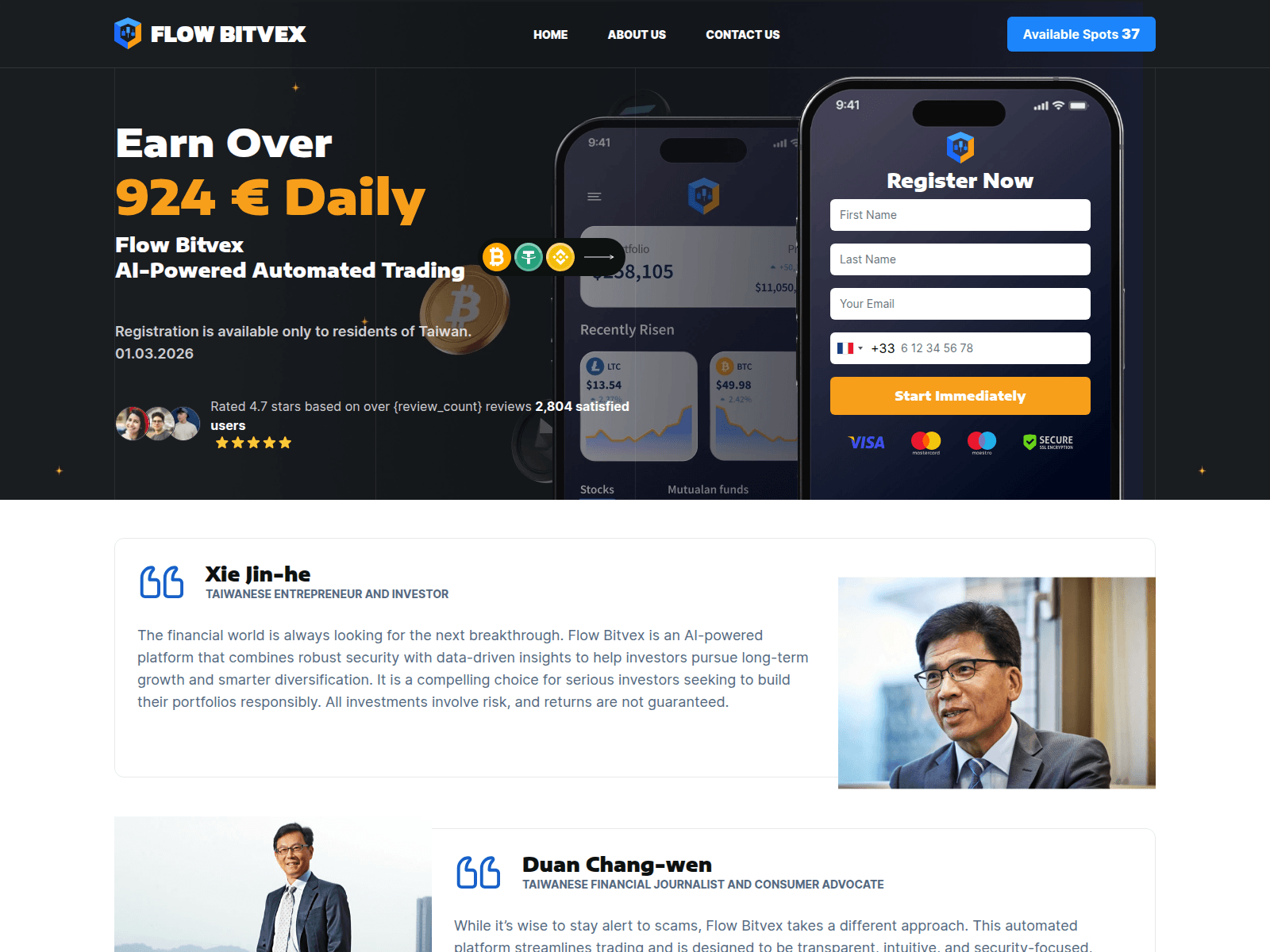 Screenshot of flow-bitvex.com