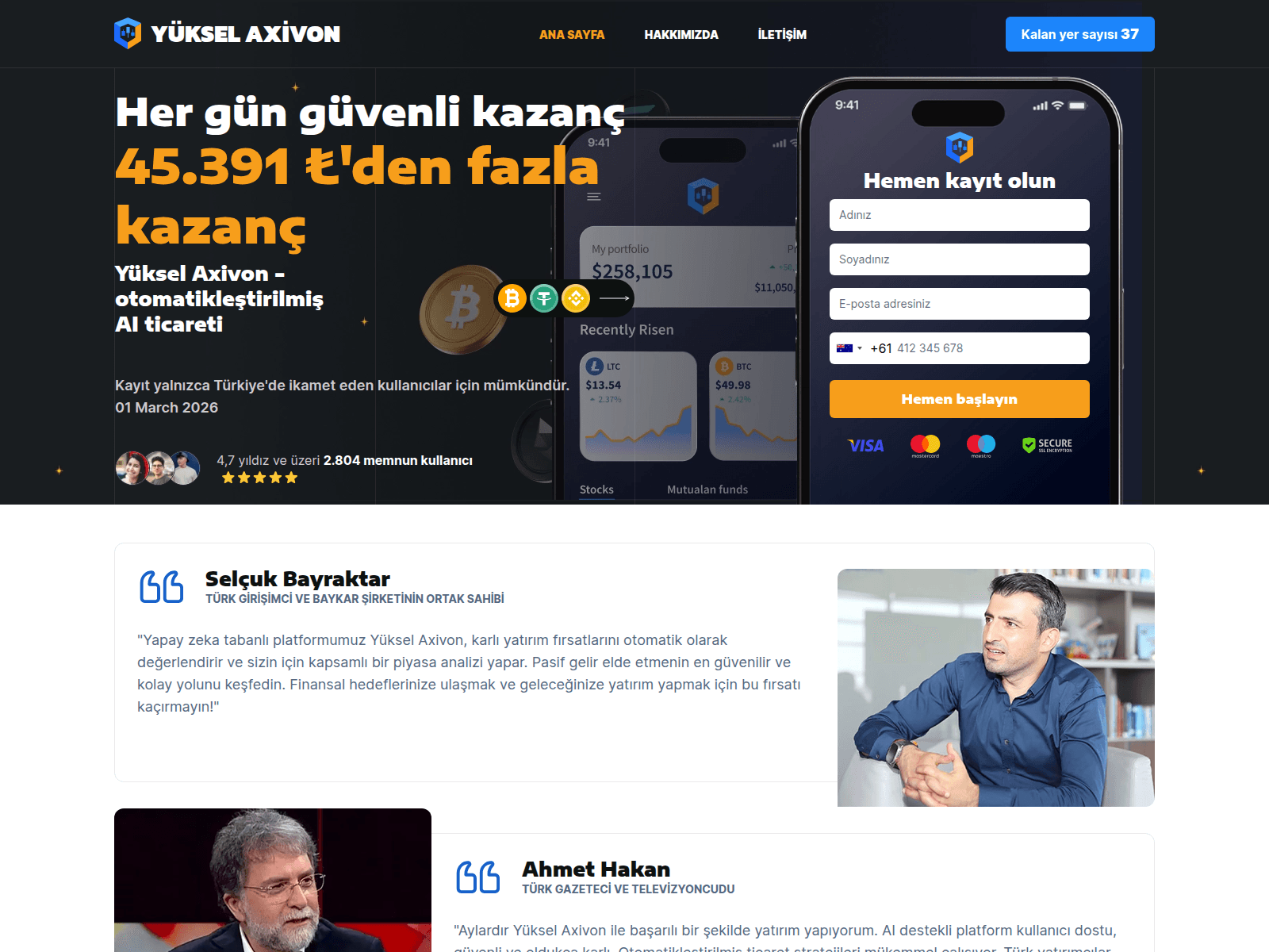Screenshot of yukselaxivon.net