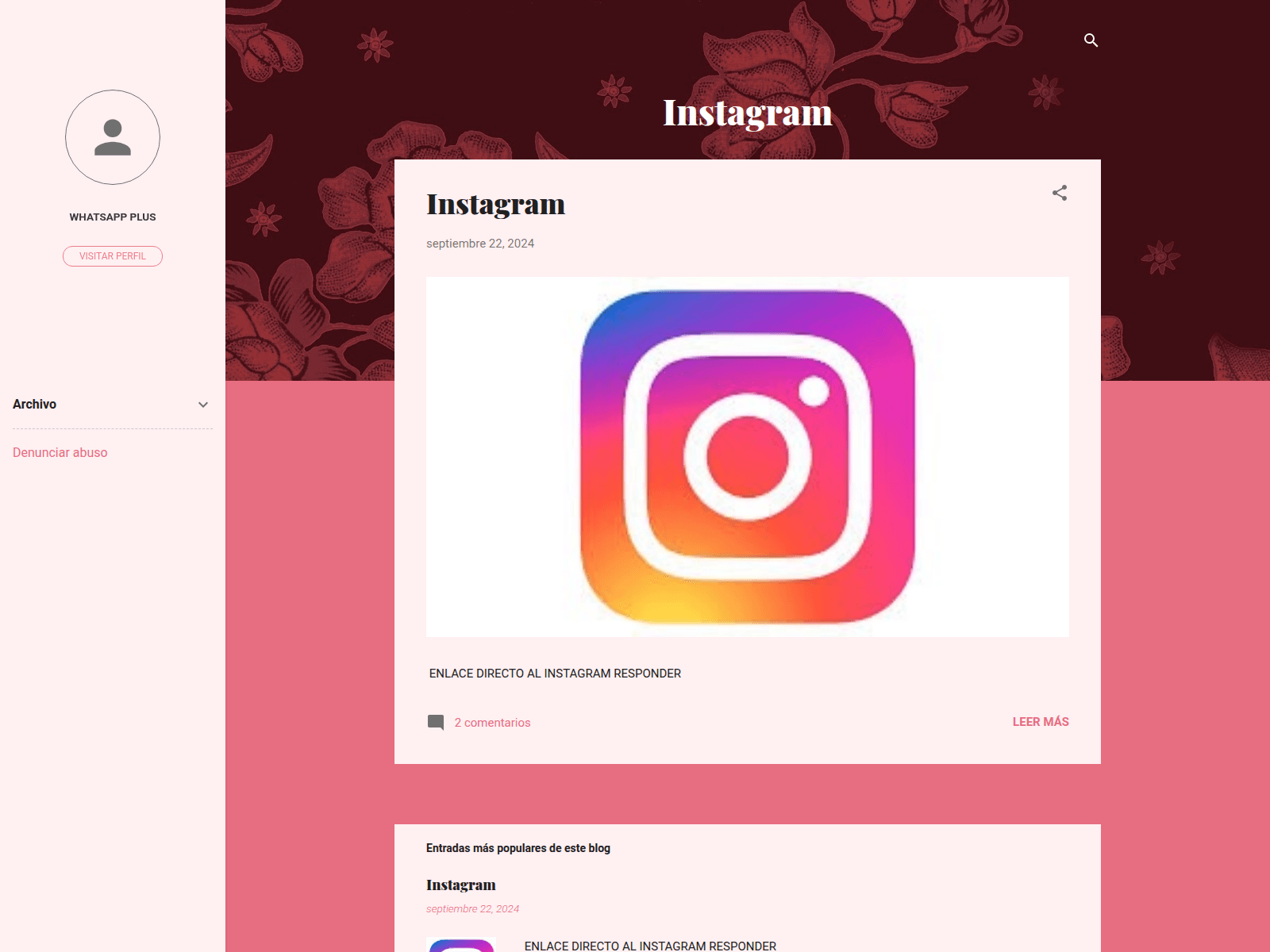 Screenshot of enlacedirectointagram.blogspot.com