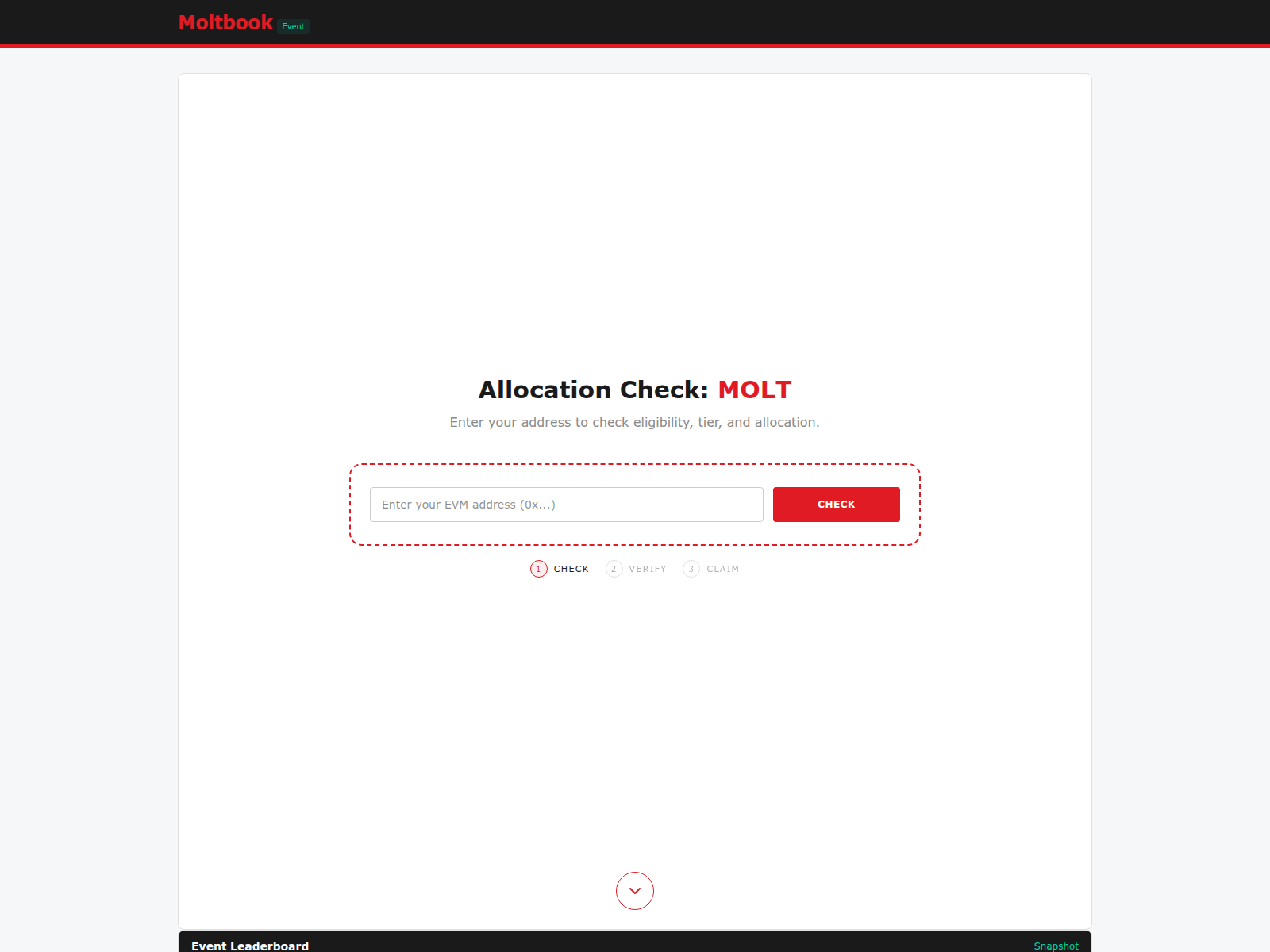 Screenshot of moltchecker.com