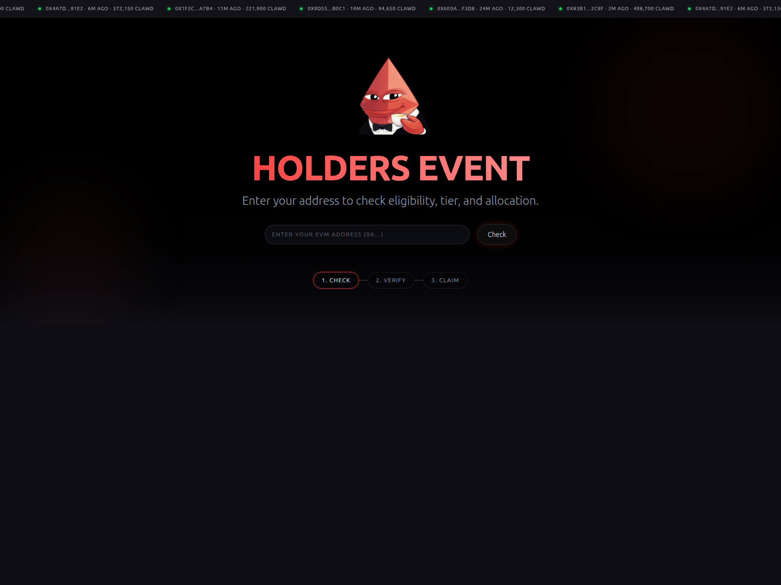 Screenshot of clawdevent.net