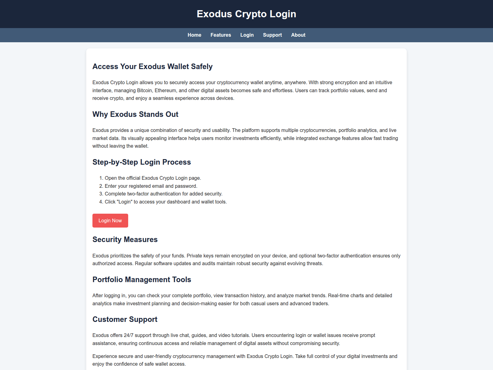 Screenshot of myexodus.pages.dev