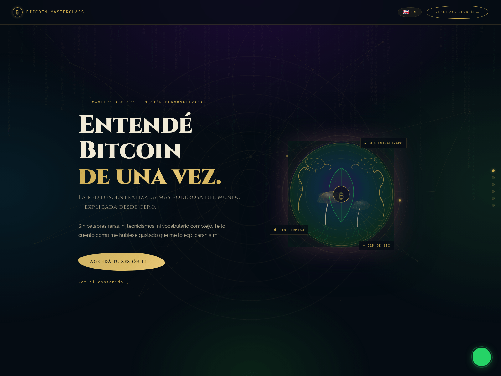 Screenshot of learnbitcoin.live