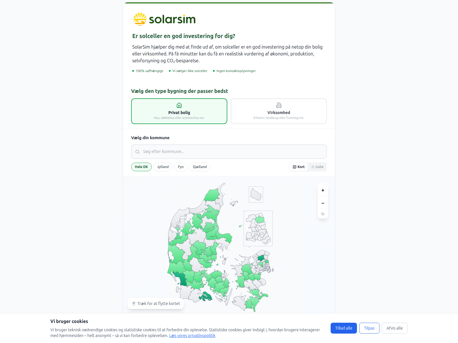 Screenshot of kommune.danishpvservice.com