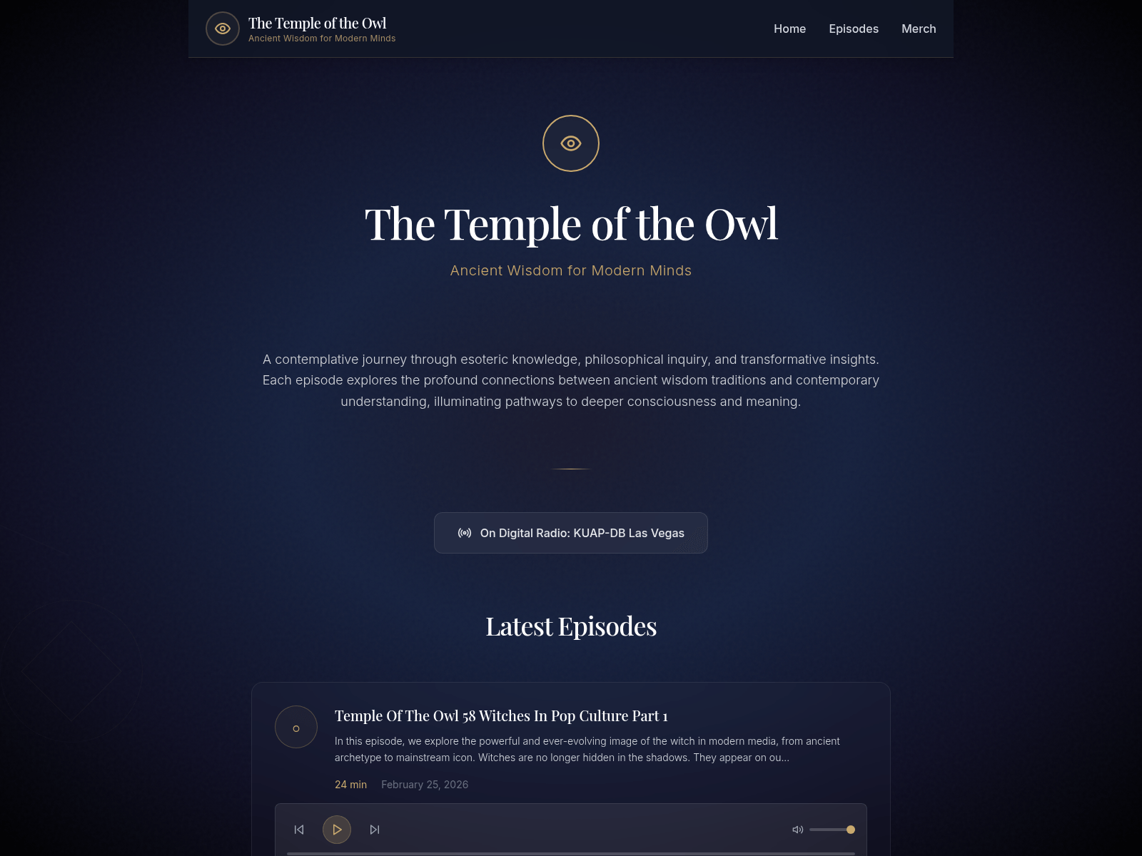 Screenshot of www.templeoftheowl.com