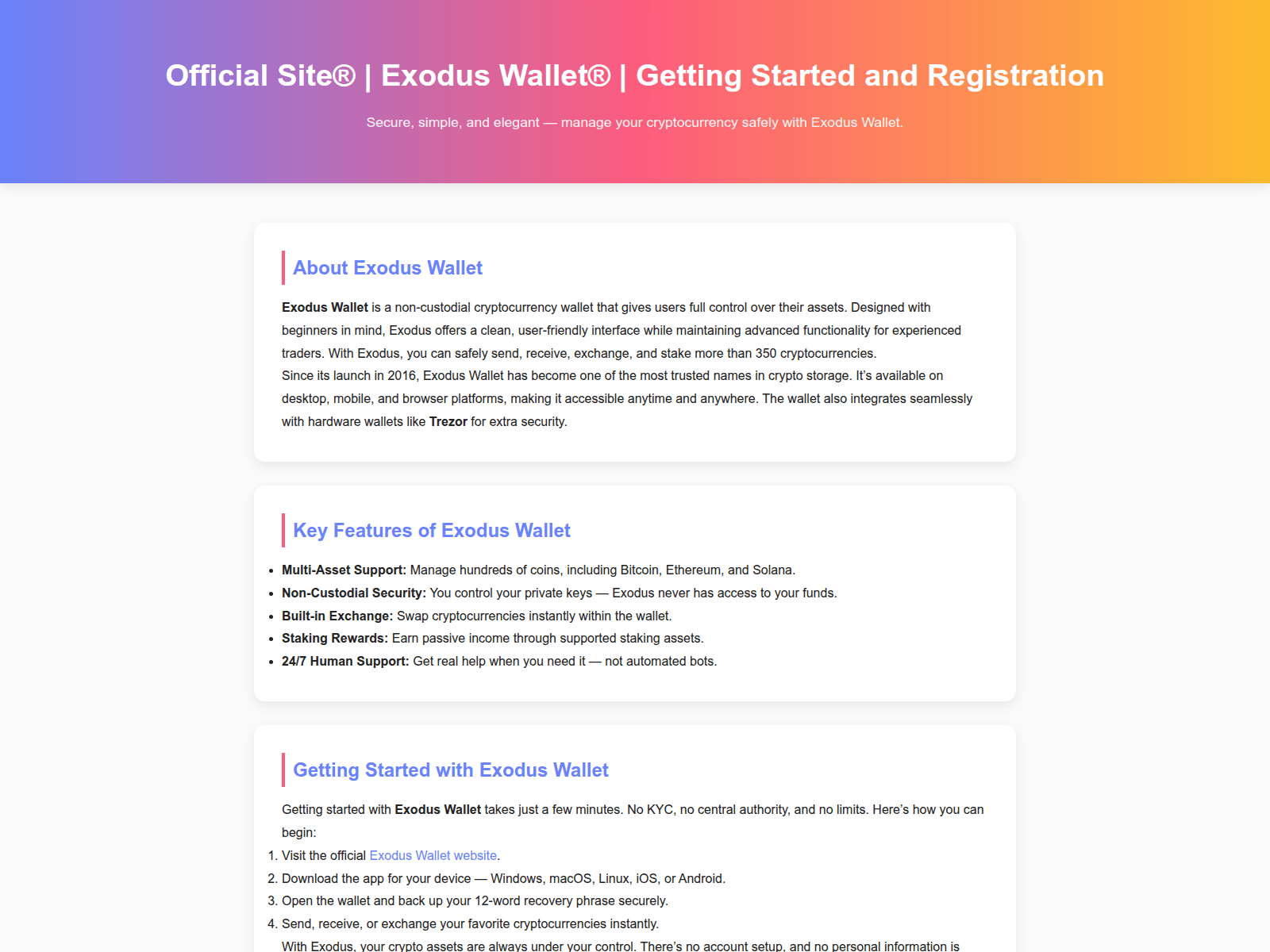 Screenshot of esodus-wallet.pages.dev