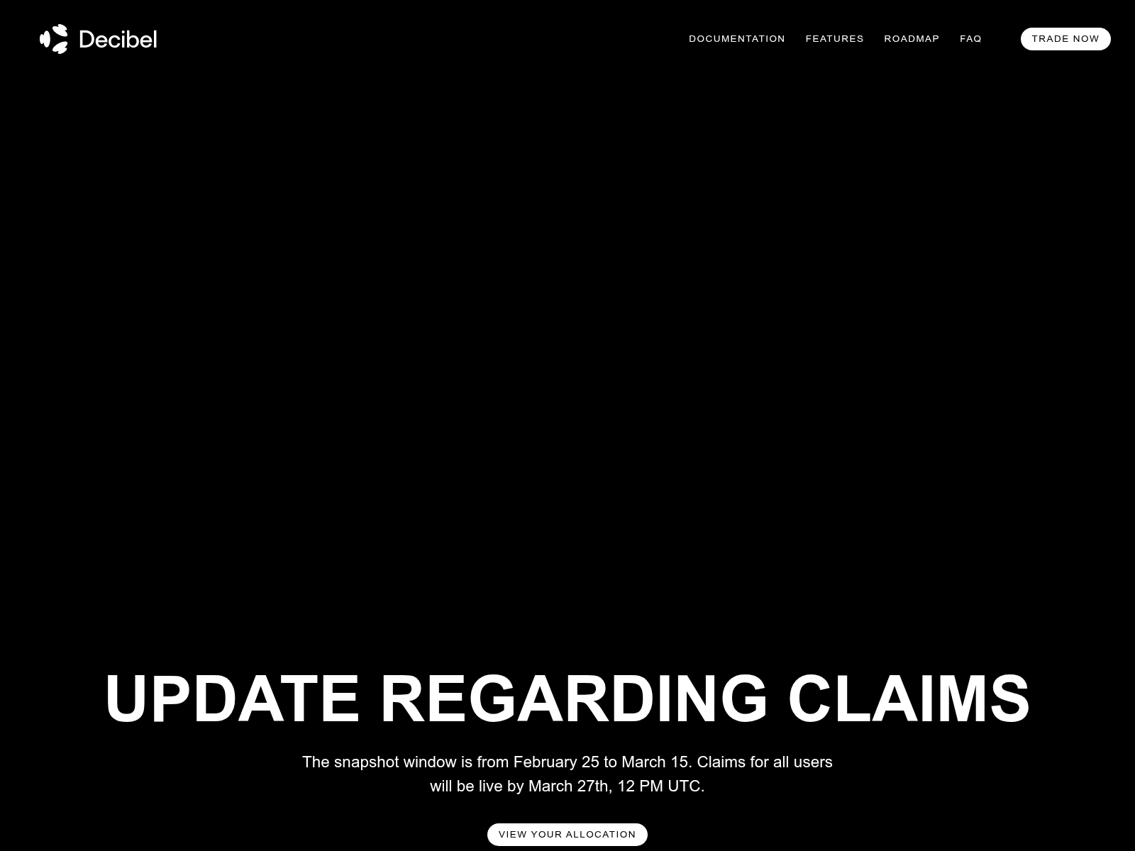 Screenshot of app-decibel.xyz