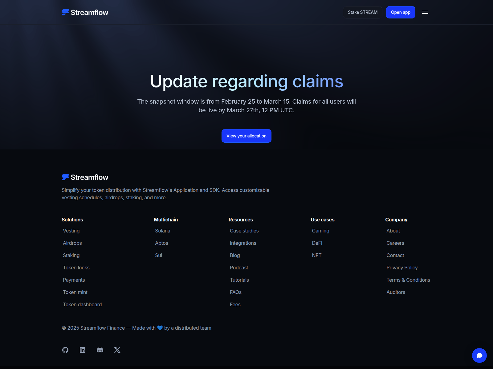 Screenshot of streamflowfi.xyz