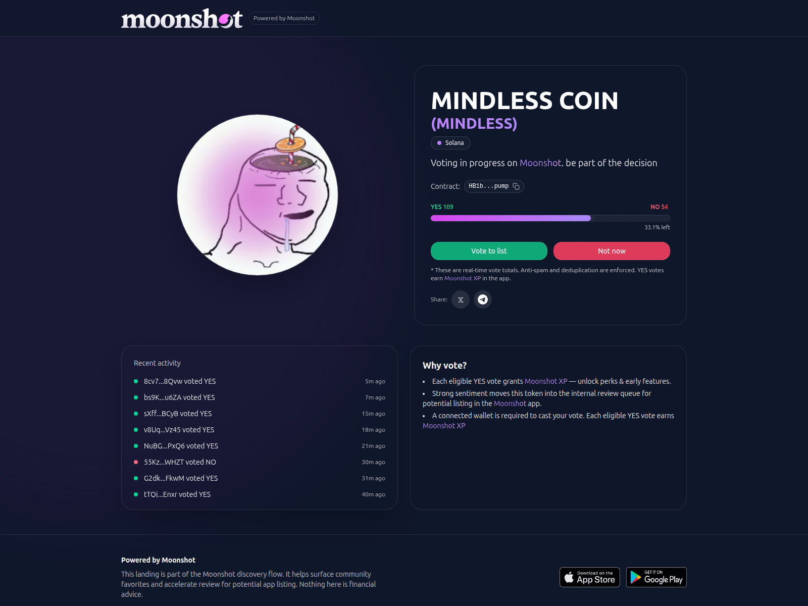 Screenshot of vote-moonshots.run
