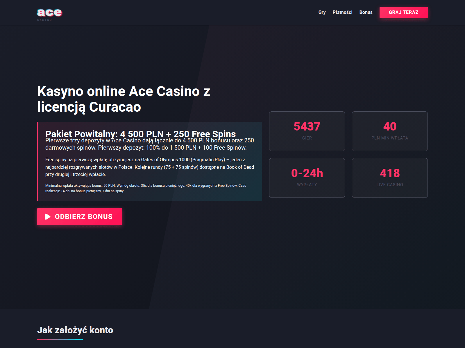 Screenshot of ace-casino.pl