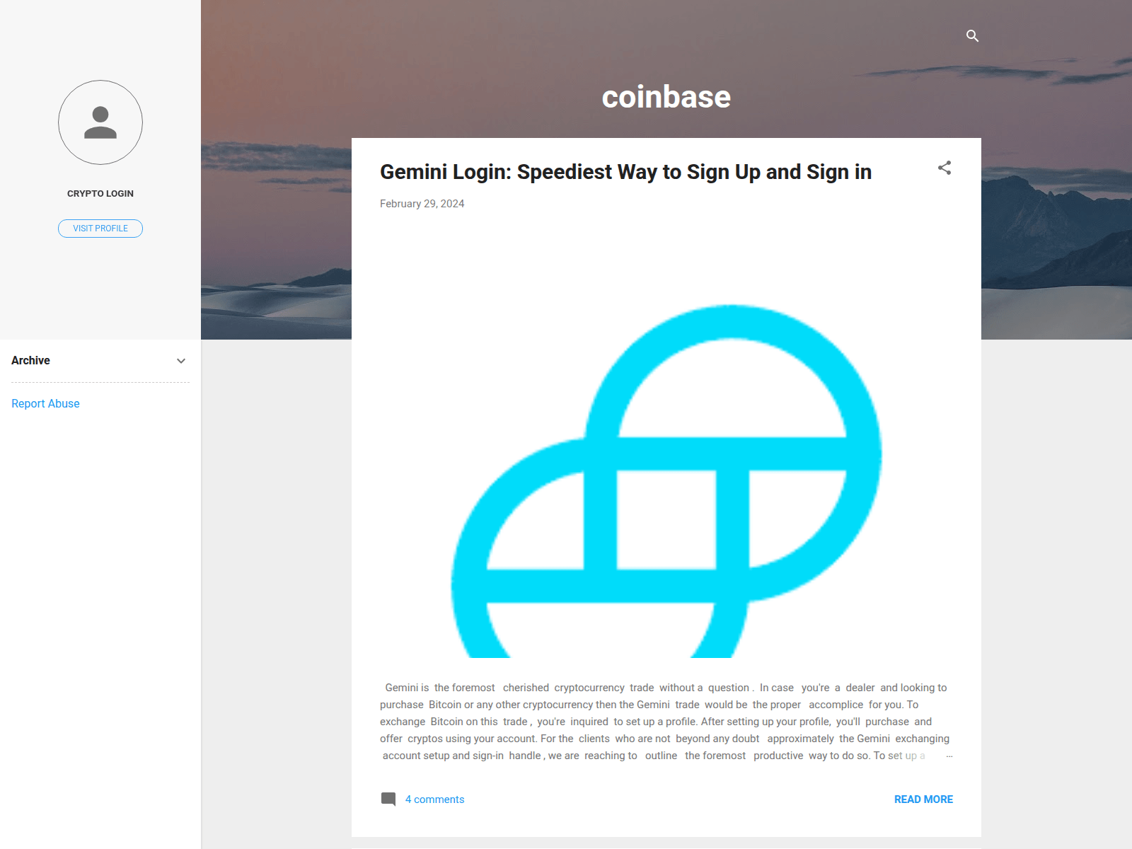 Screenshot of coinbaseloginu.blogspot.be