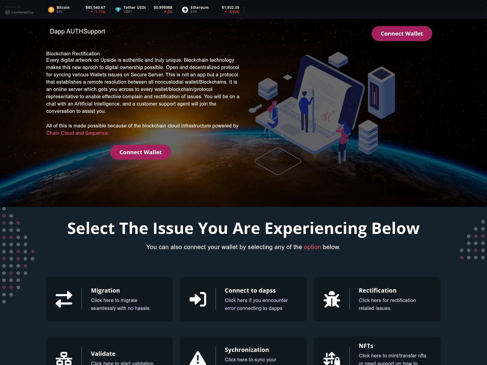 Screenshot of authentication-dapp.live