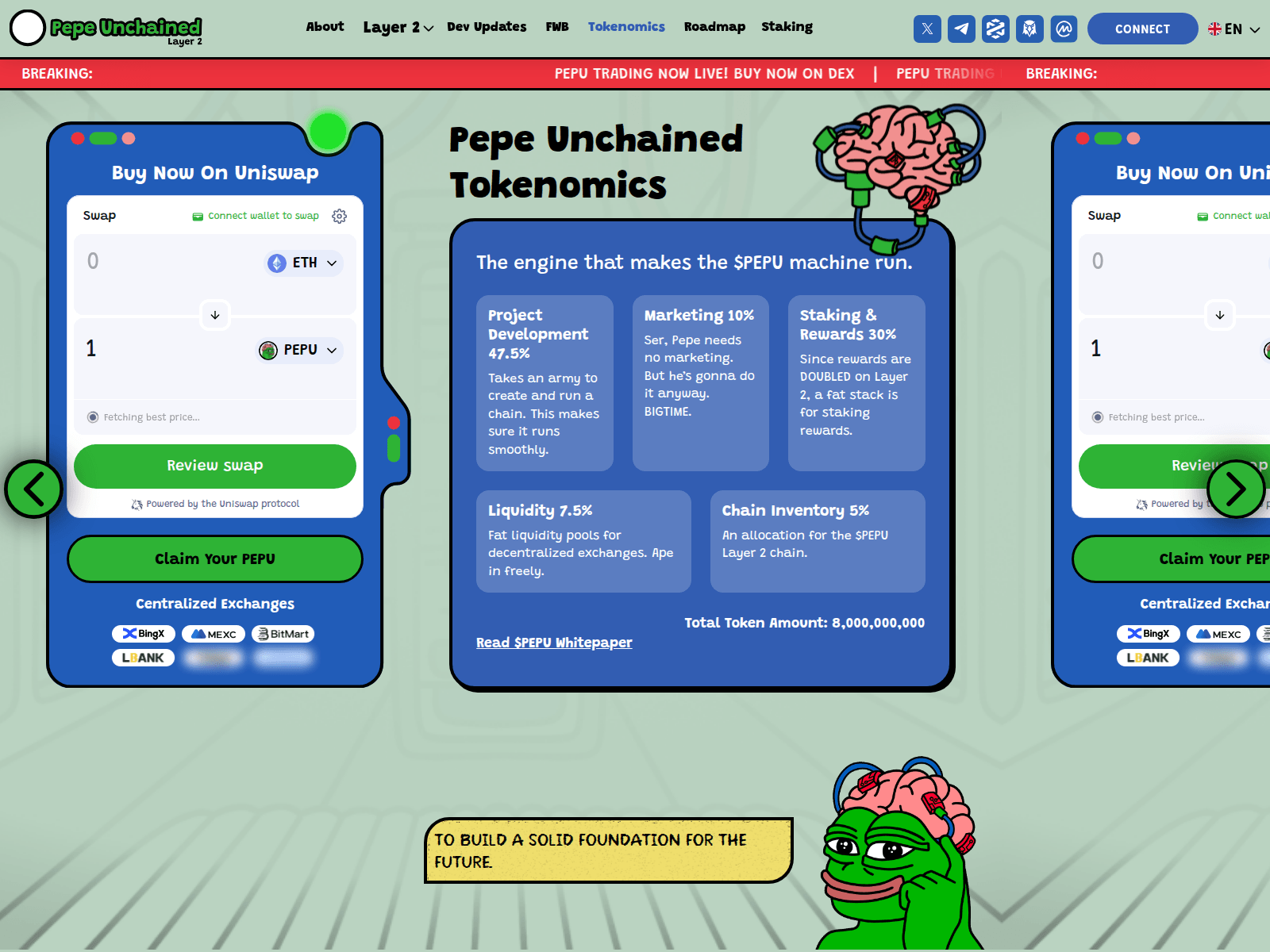 Screenshot of pepeunchained-dapps.pages.dev
