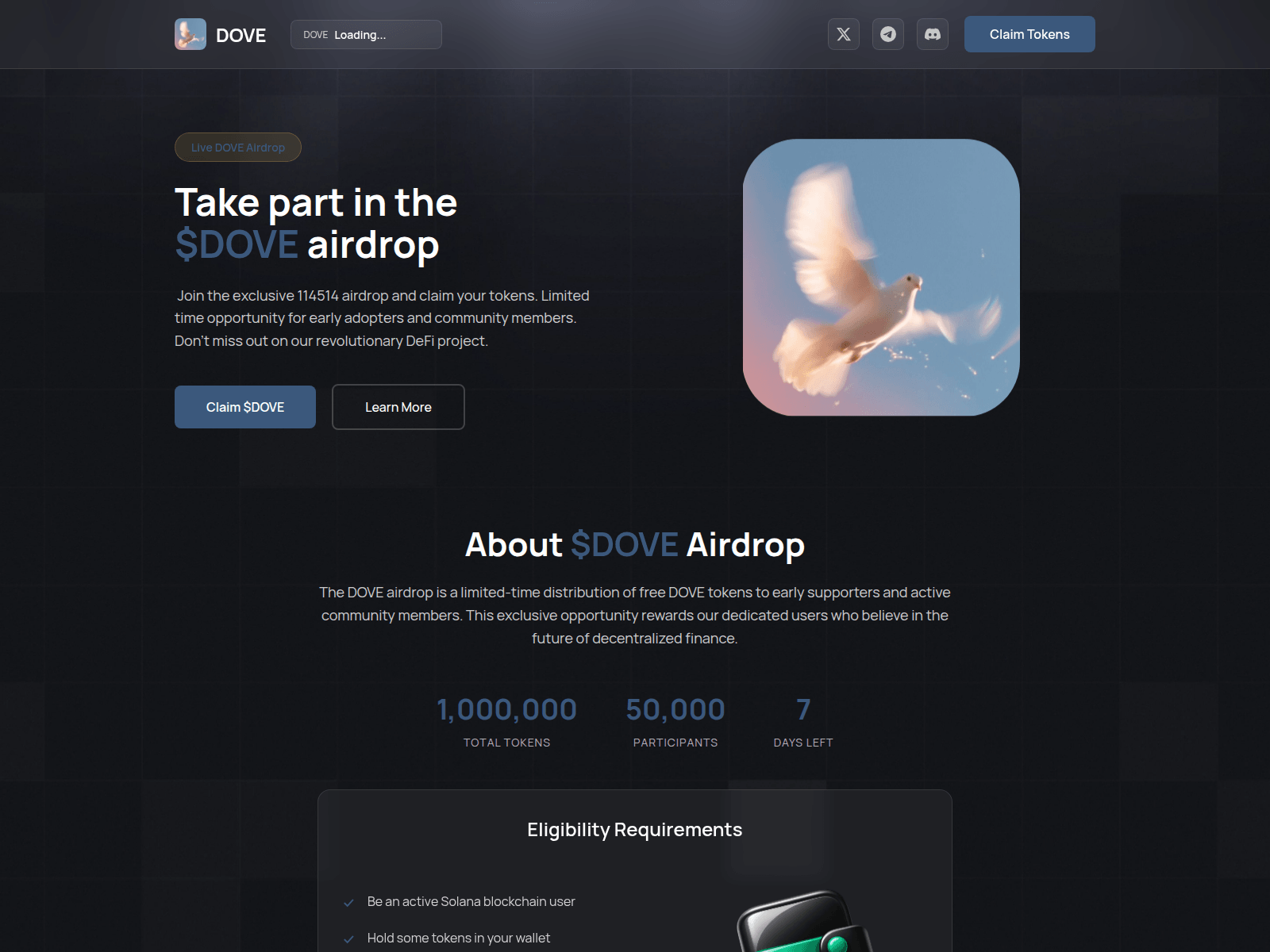 Screenshot of claimdove.pages.dev
