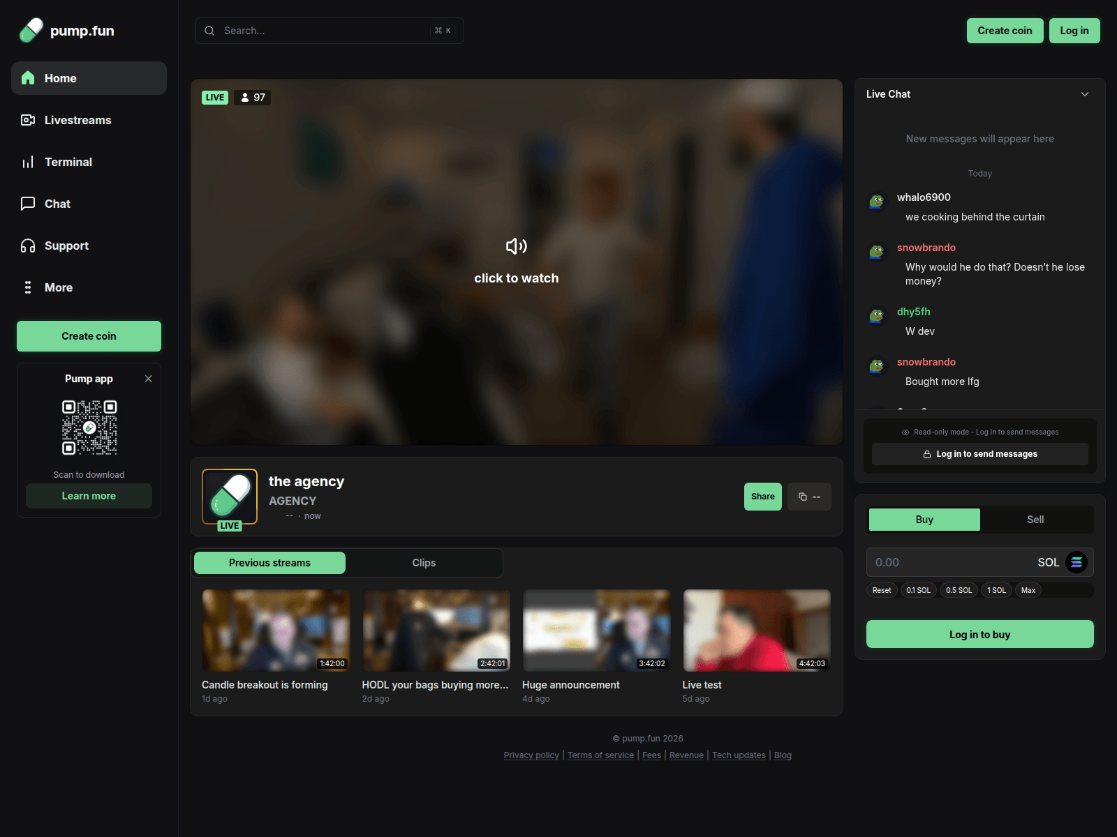 Screenshot of streamerpumpslive.fun