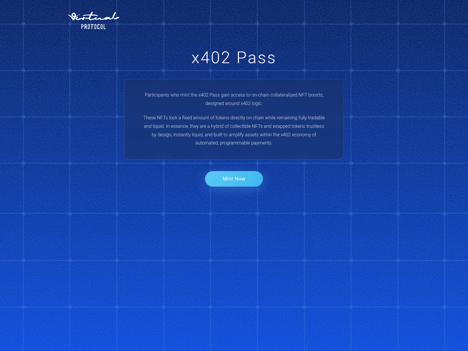 Screenshot of virtuals-x402pass.com