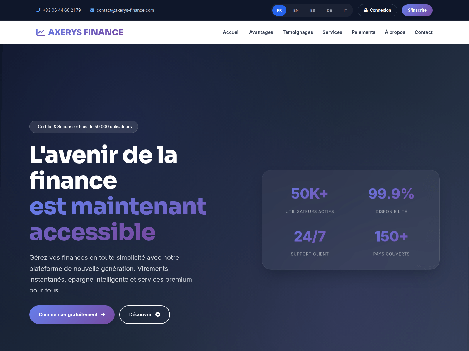 Screenshot of axerys-finance.com