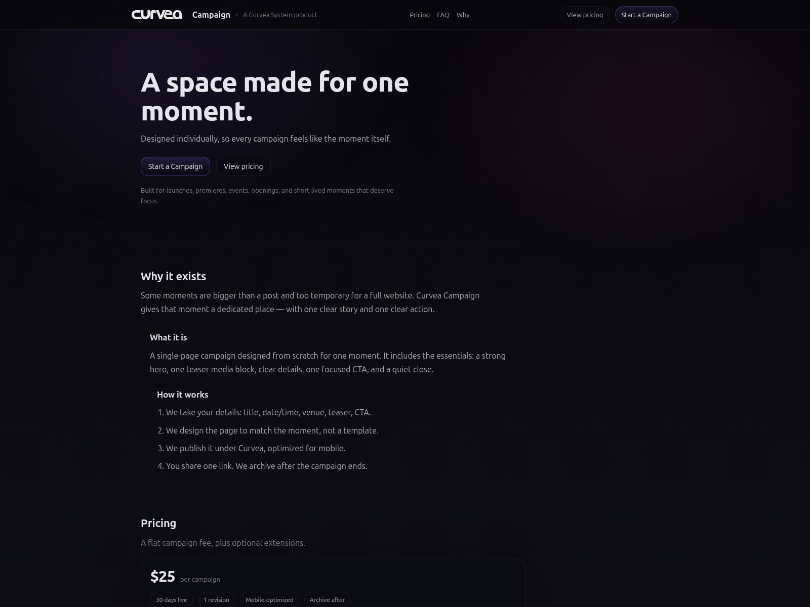 Screenshot of curveacampaign.com