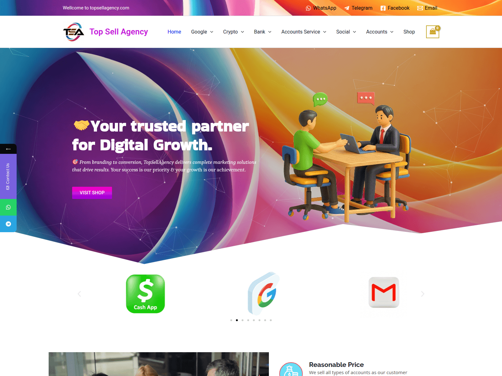 Screenshot of topsellagency.com