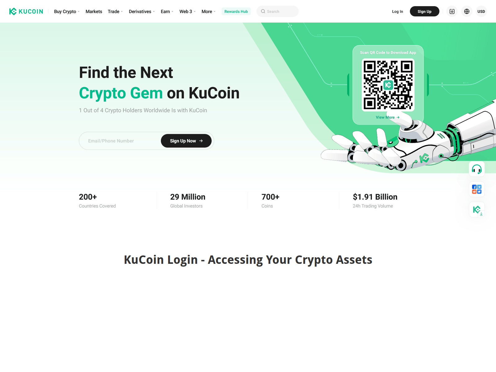 Screenshot of kucoinsignin-application.webflow.io