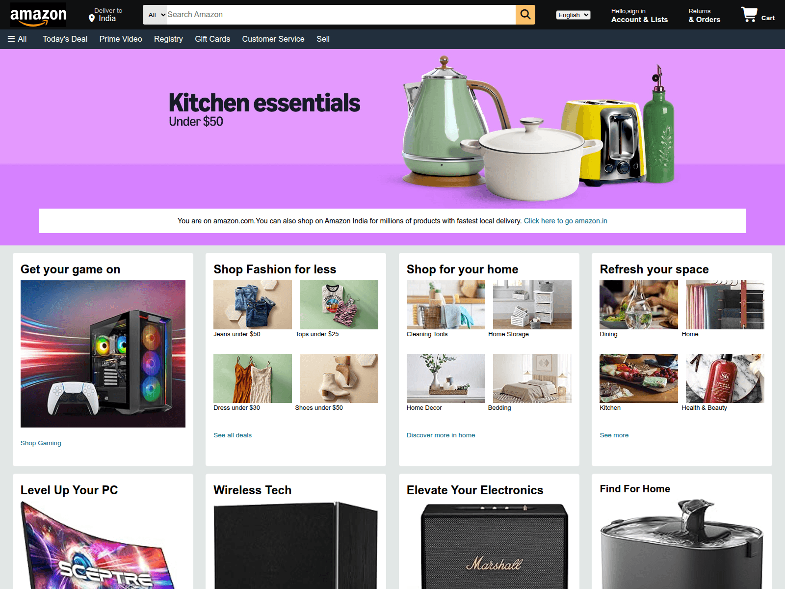 Screenshot of amazon-clone-lilac-iota.vercel.app