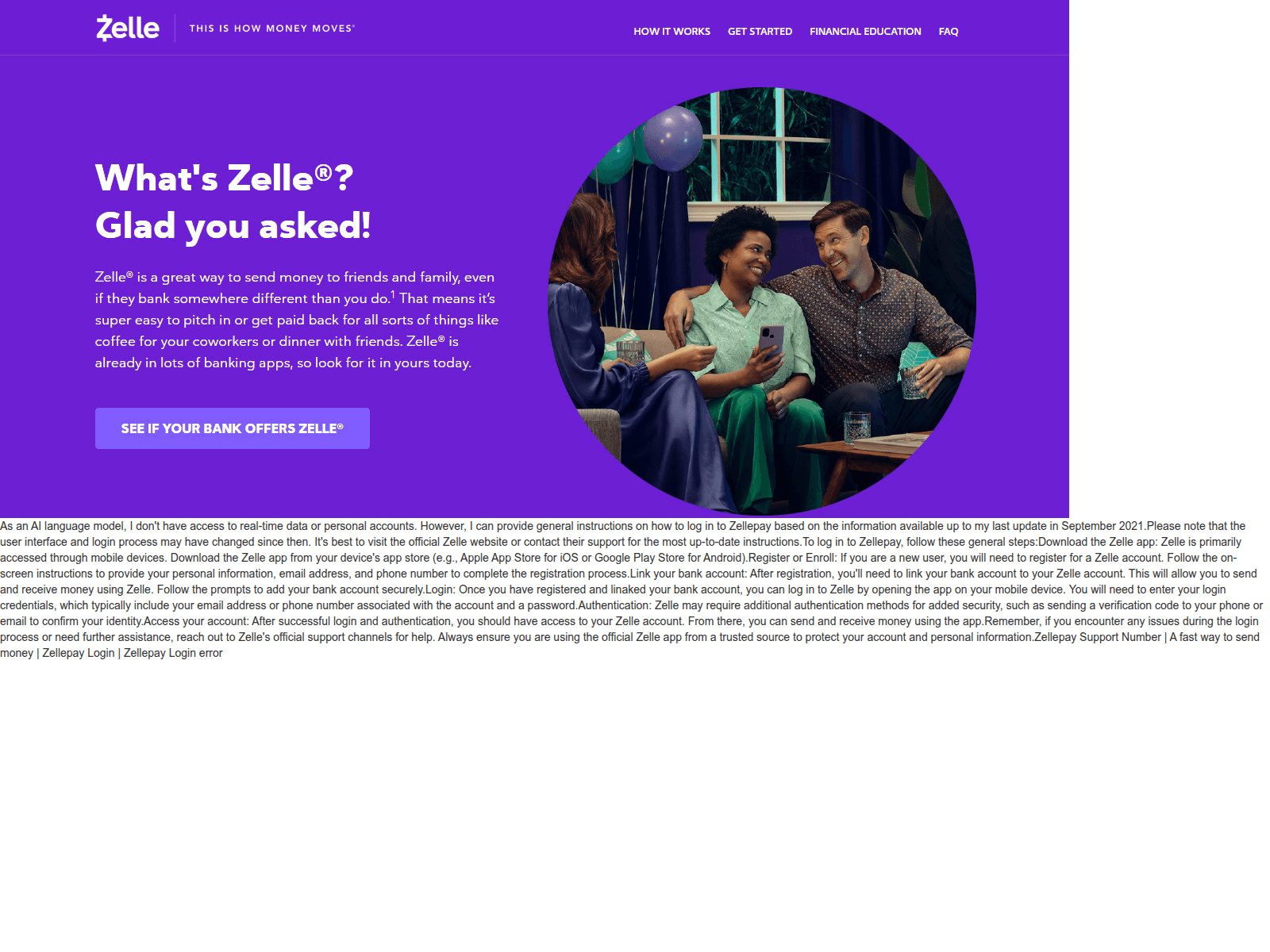 Screenshot of zellepaisupportnumber.webflow.io