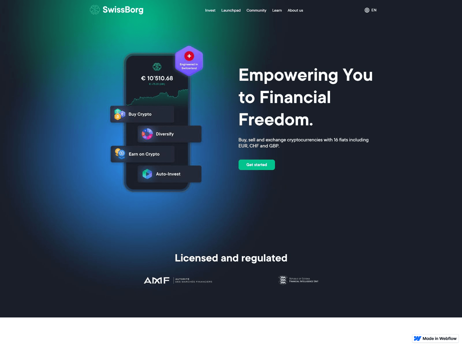 Screenshot of swisbrg-logn--sso.webflow.io