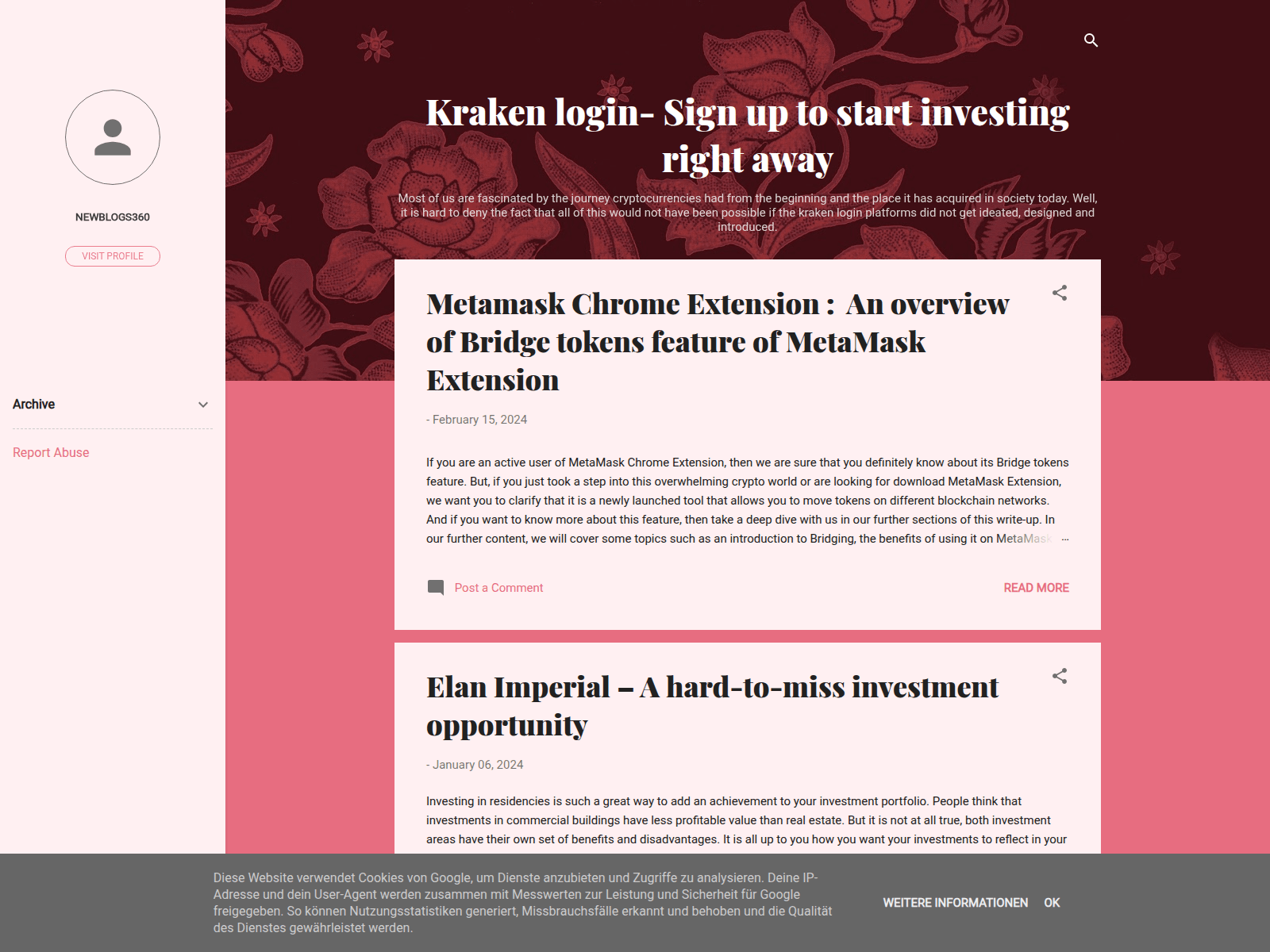 Screenshot of newblogs360.blogspot.is