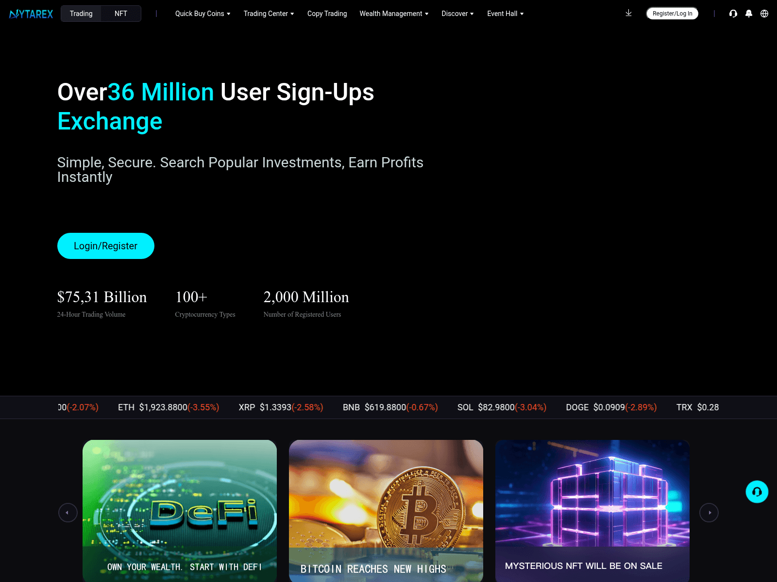 Screenshot of nytarex.com